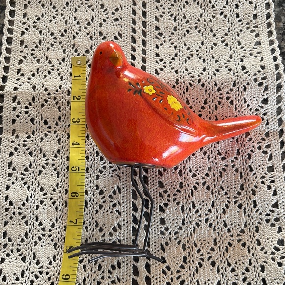 Red/orange Ceramic Bird Figurine 🌺 - Picture 4 of 4